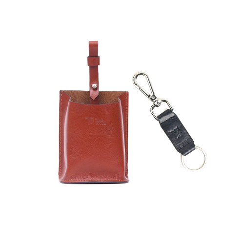 Car Sunglass/Mobile Holder and Leather Keyring Combo